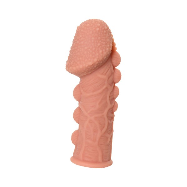 Насадка на фаллос с пузыриками, венками и ребристостью Extreme Sleeve 009 S-size - 12,7 см