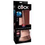 Телесный фаллоимитатор на присоске 8  Triple Density Fat Cock with Balls  - 24,1 см