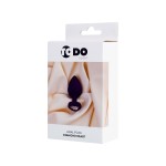 Фиолетовая анальная втулка Diamond Heart с прозрачным кристаллом - 7 см