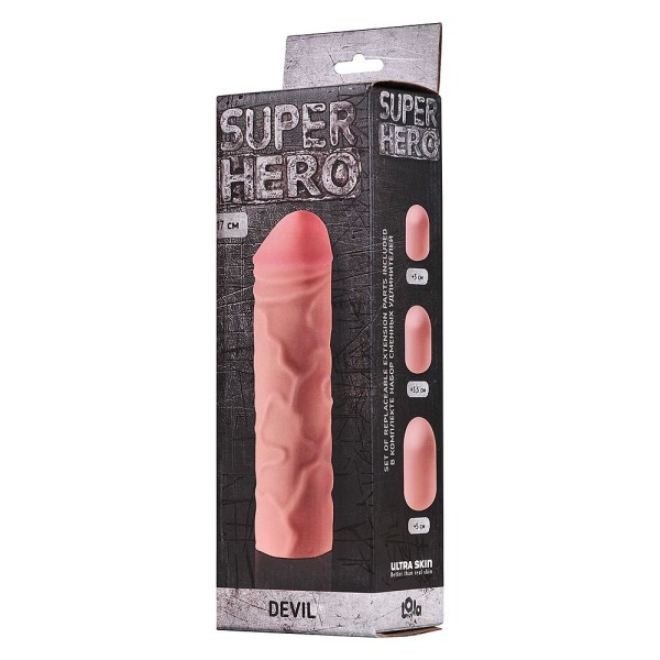 Фаллоудлинитель SUPER HERO Dewil - 17,5 см
