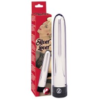 Серебристый классический вибратор Silver Lover - 19 см.
