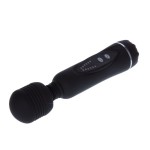 Черный вибромассажер со сменными насадками Power Wand - 20,5 см