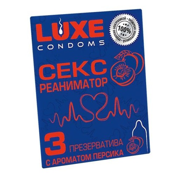Презервативы с ароматом персика  Сексреаниматор  - 3 шт