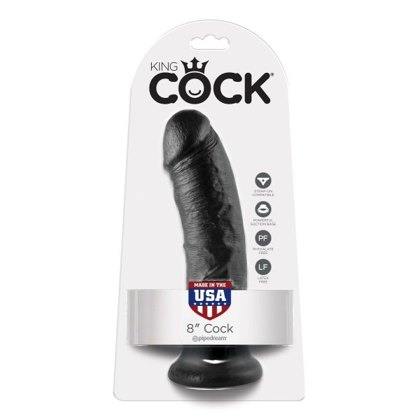 Чёрный фаллоимитатор 8  Cock - 20,3 см