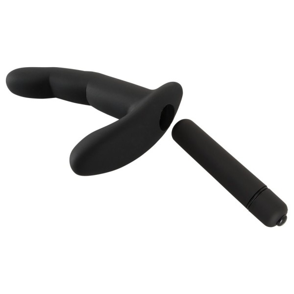 Черный вибромассажер простаты Naughty Finger Prostate Vibe - 13,8 см