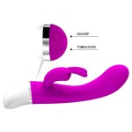 Лиловый G-вибратор Freda с зайчиком - 18,9 см