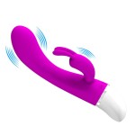 Лиловый G-вибратор Freda с зайчиком - 18,9 см