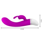 Лиловый G-вибратор Freda с зайчиком - 18,9 см