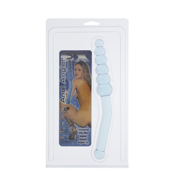 Голубая анальная ёлочка с ручкой Anal Angler - 23 см