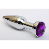 Удлинённая серебристая пробка с фиолетовым кристаллом - 11,2 см. Удлинённая серебристая пробка с фиолетовым кристаллом - 11,2 см.