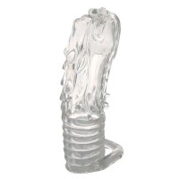 Закрытая прозрачная насадка в форме дракона с креплением-колечком - 14 см. Закрытая прозрачная насадка в форме дракона с креплением-колечком - 14 см.