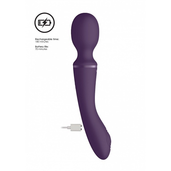 Фиолетовый вибромассажер Enora - 22 см
