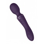 Фиолетовый вибромассажер Enora - 22 см