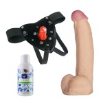 Трусики Harness с реалистичной насадкой-фаллосом с мошонкой №58 - 21 см