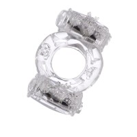 Прозрачное виброкольцо с двумя вибропульками Прозрачное виброкольцо с двумя вибропульками