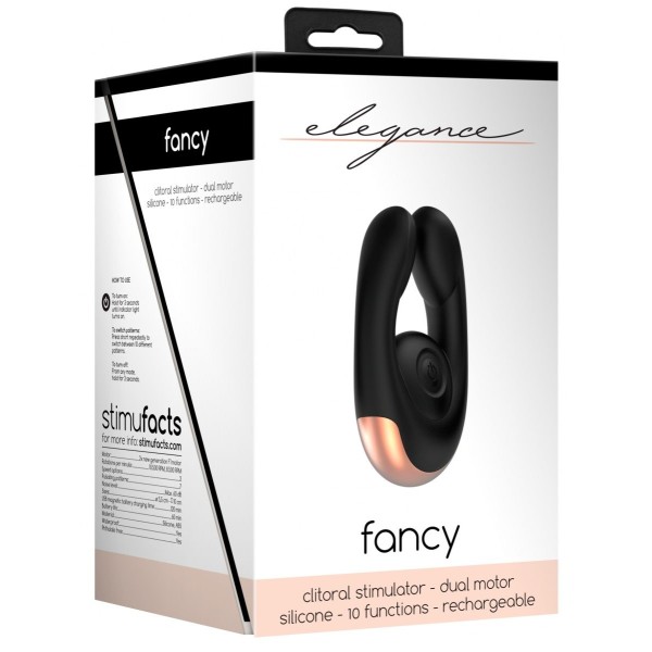 Черный клиторальный стимулятор Fancy - 9,8 см
