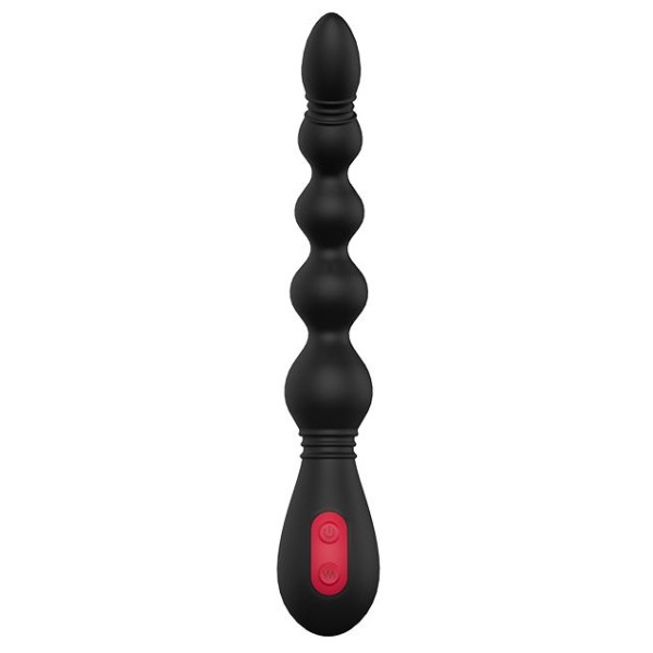 Черный вибромассажер для анальной стимуляции ANAL FLEXI BEADS - 21 см