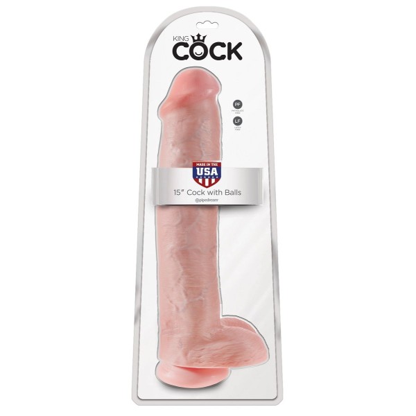 Телесный фаллоимитатор-гигант 15  Cock with Balls - 40,6 см