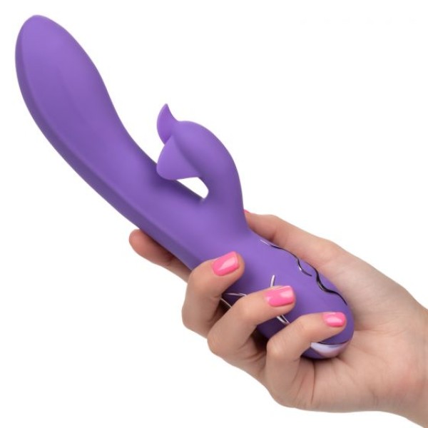 Фиолетовый вибромассажер Inflatable G-Flutter с функцией расширения - 21 см
