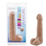 Кофейный фаллоимитатор с мошонкой Suave - 17,78 см