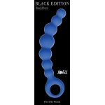 Синяя упругая анальная цепочка Flexible Wand - 18 см