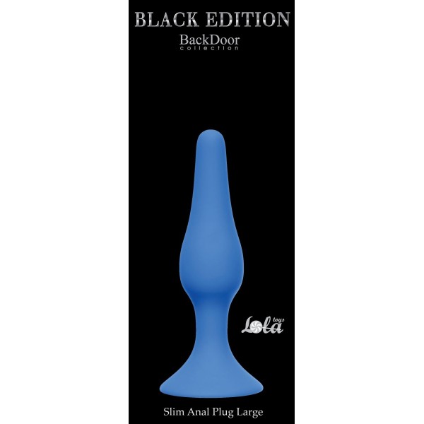 Синяя анальная пробка Slim Anal Plug Large - 12,5 см
