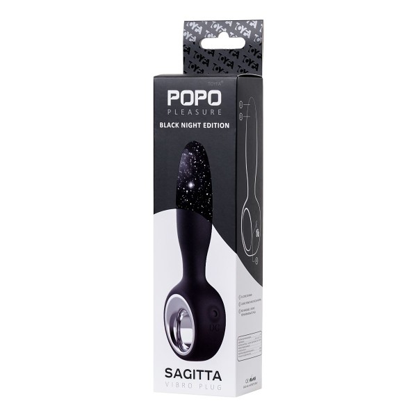 Черный анальный стимулятор Sagitta - 15 см