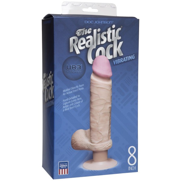 Вибромассажер-реалистик на присоске The Realistic Cock ULTRASKYN Vibrating 8”- 23,5 см