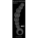 Чёрная упругая анальная цепочка Flexible Wand - 18 см