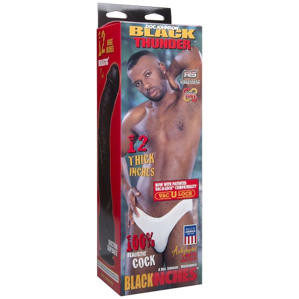 Коричневый фаллоимитатор Black Thunder - 31,2 см