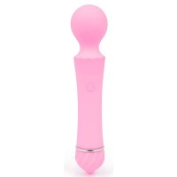 Розовый вибромассажер Sasa с круглой головкой - 16 см.