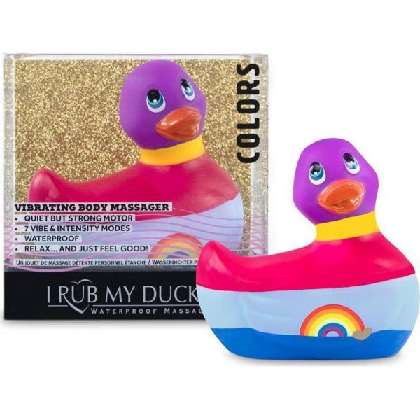 Вибратор-уточка I Rub My Duckie 20 Colors с разноцветными полосками