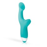 Зеленый вибратор для G-стимуляции с клиторальной щеточкой Yuki G-Spot Vibrator - 19 см