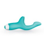 Зеленый вибратор для G-стимуляции с клиторальной щеточкой Yuki G-Spot Vibrator - 19 см