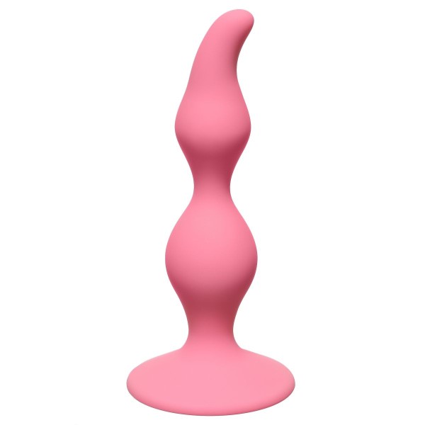 Розовая анальная пробка Curved Anal Plug Pink - 12,5 см