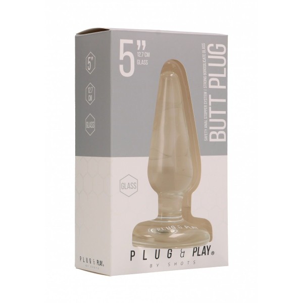 Стеклянная анальная пробка Butt Plug Basic 5 Inch - 12,7 см