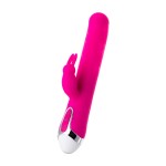 Розовый вибратор с клиторальным стимулятором BALLE - 23 см