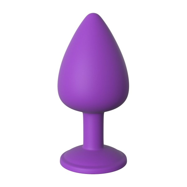 Фиолетовая анальная пробка со стразом Her Little Gem Large Plug - 9,5 см