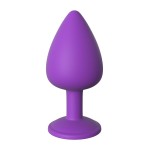 Фиолетовая анальная пробка со стразом Her Little Gem Large Plug - 9,5 см