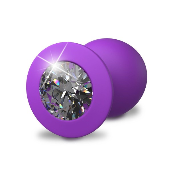 Фиолетовая анальная пробка со стразом Her Little Gem Large Plug - 9,5 см
