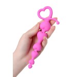 Розовая силиконовая анальная цепочка Sweety - 18,5 см
