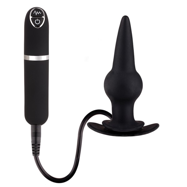 Черная вибровтулка Dash Butt Plug With Mini Controller III - 9 см