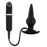 Черная вибровтулка Dash Butt Plug With Mini Controller III - 9 см