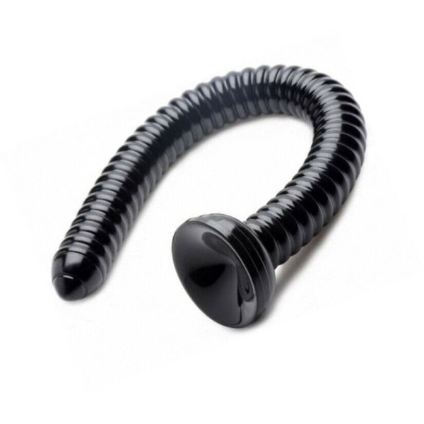 Черный анальный стимулятор-гигант Hosed Ribbed Anal Snake Dildo - 50,8 см