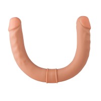 Двусторонний телесный фаллоимитатор с венками - 44 см. Двусторонний телесный фаллоимитатор с венками - 44 см.