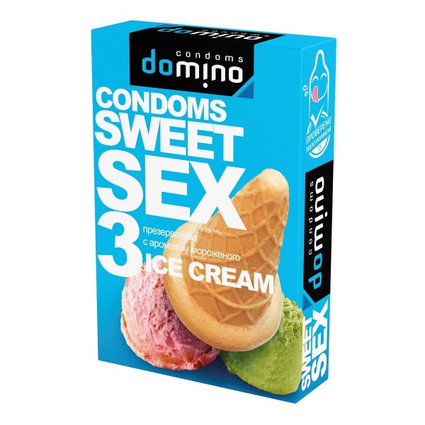 Презервативы для орального секса DOMINO Sweet Sex с ароматом мороженого - 3 шт