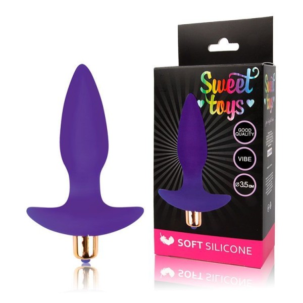 Фиолетовая коническая анальная пробка Sweet Toys - 10,5 см