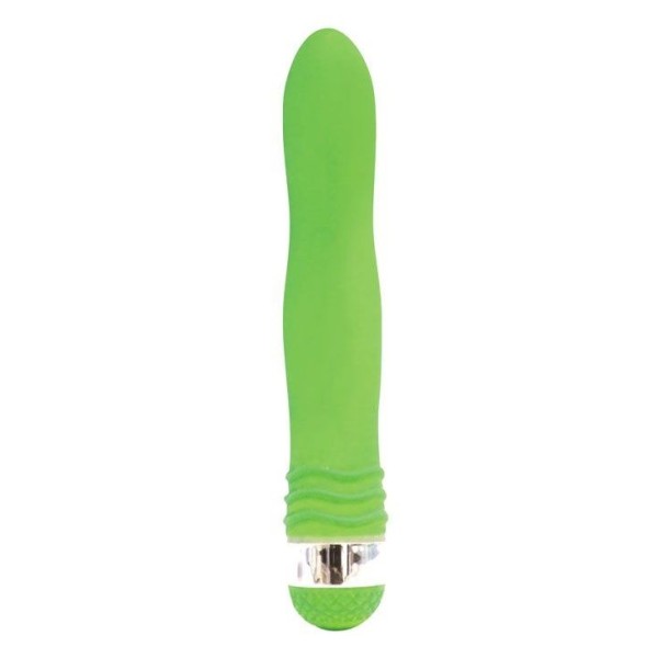 Салатовый эргономичный вибратор Sexy Friend - 17,5 см