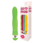 Салатовый эргономичный вибратор Sexy Friend - 17,5 см