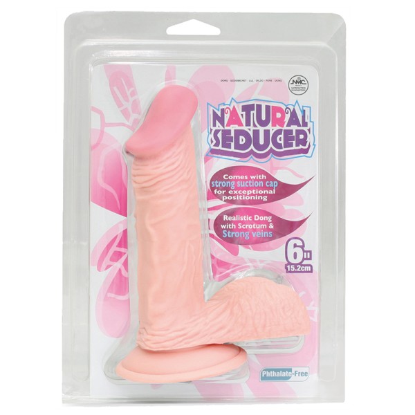 Телесный фаллоимитатор на присоске NATURAL SEDUCER 6 FLESH DONG - 15,2 см